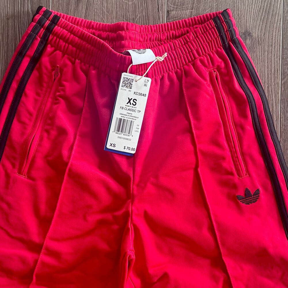 Adidas Originals Firebird Track Pants Classic Fit Red Black XS Better Scarlet - Picture 8 of 12